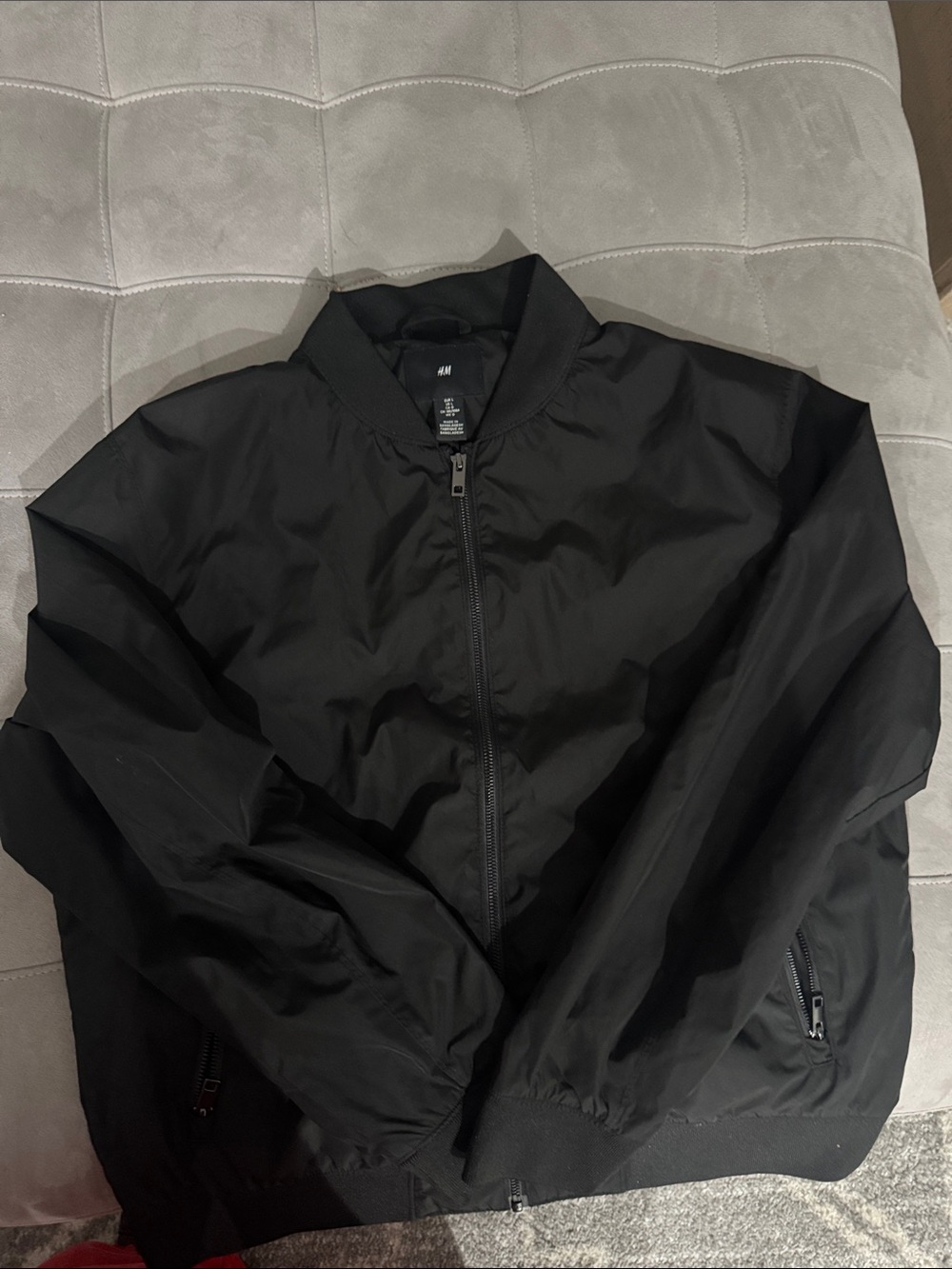 H&M Black Men's Bomber Jacket - Zip Front